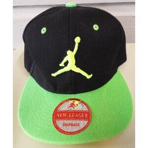 Michael Jordan Black Green Embroidered Baseball Cap Snap Back NEW